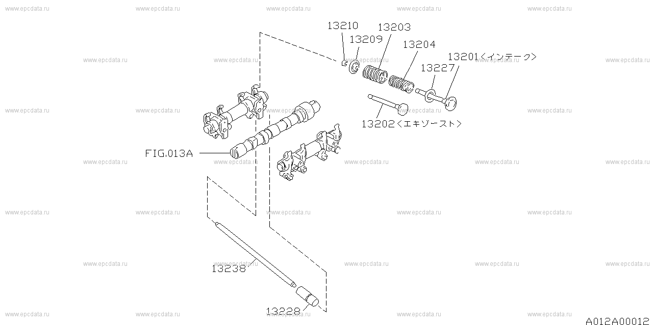 Valve mechanism for Subaru Leone SXX-XXX, 07.1984 - 10.1992 - Amayama