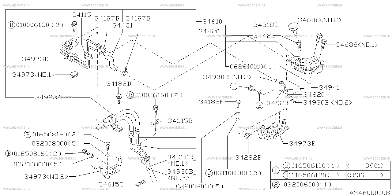 Power steering system for Subaru Leone SXX-XXX, 07.1984 - 10.1992 - Amayama