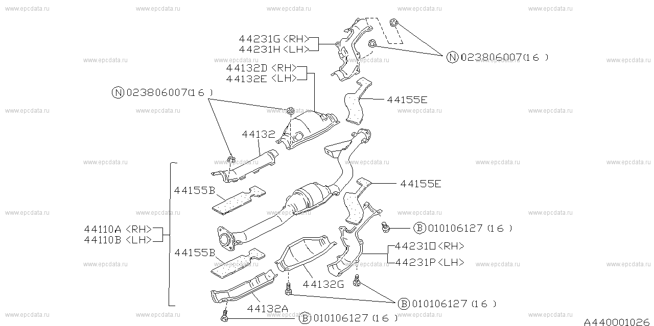 AT.(EJ20E+EJ20D+EJ22E) (01.1991 - ...) Front converter only