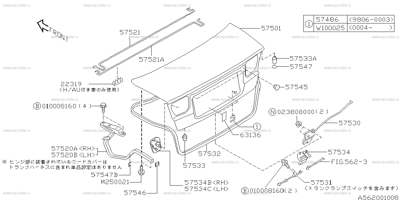 S (06.1998 - ...) Trunk& trunk parts
