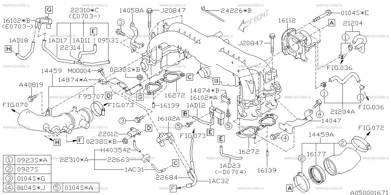 20Y +20X (02.2006 - ...) Intake manifold fitting & throttle chamber d minor change -