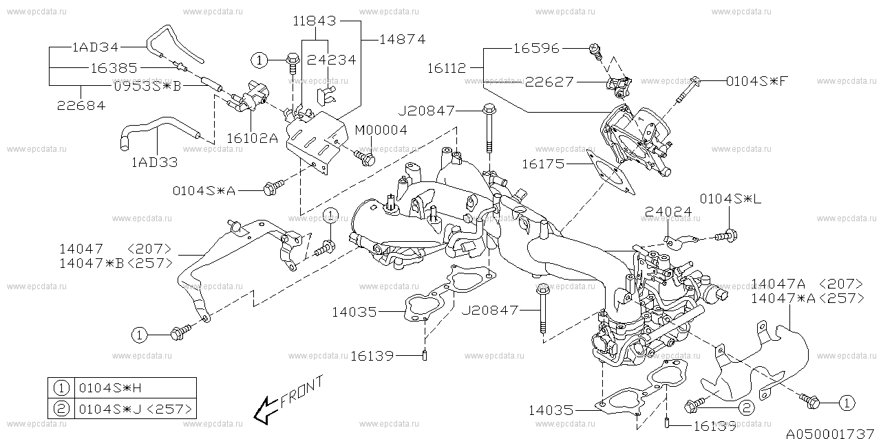 Intake manifold for Subaru Impreza WRX STI GV, 3 generation, restyling ...