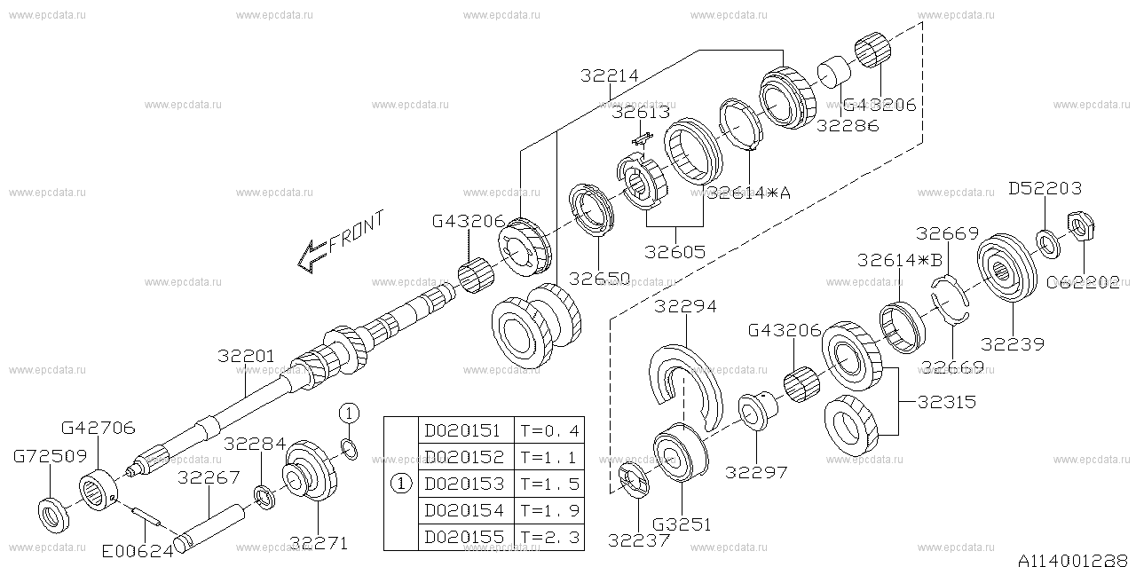 Mt, Main Shaft For Subaru Impreza Ge, 3 Generation 04.2007 - 06.2012 