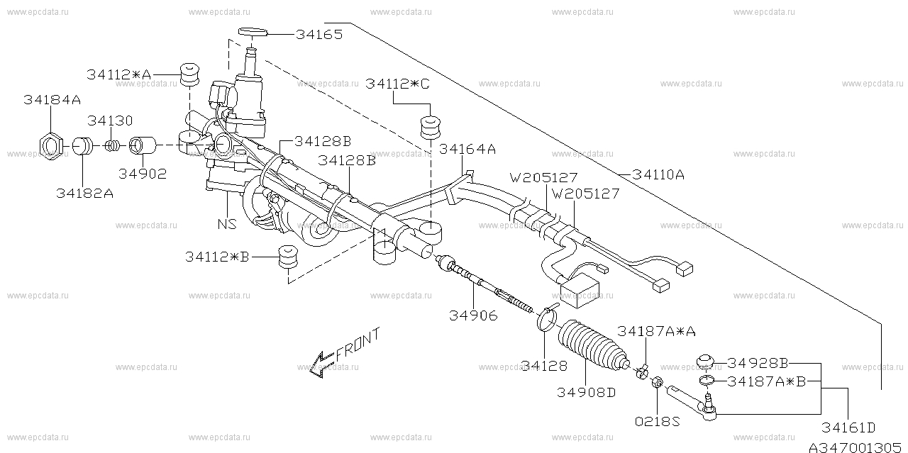 Power steering gear box for Subaru Impreza GP, 4 generation, restyling ...