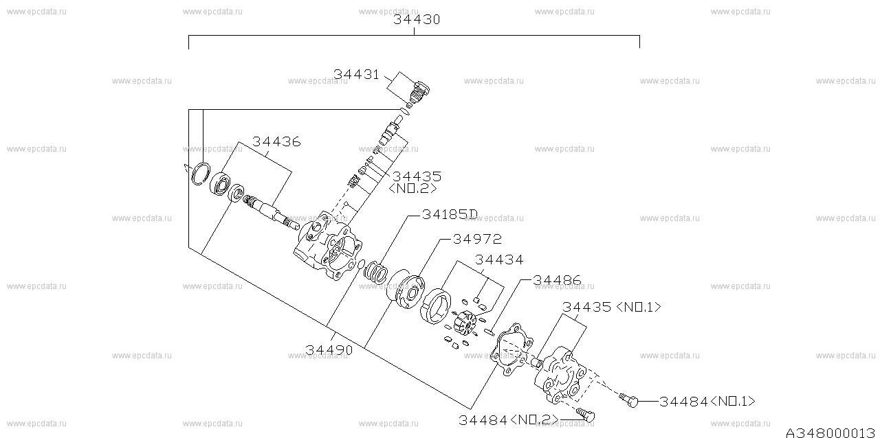 S.ECVT.(EN05A+EN07A+EN07E) (06.1989 - 02.1992) Power steering pump