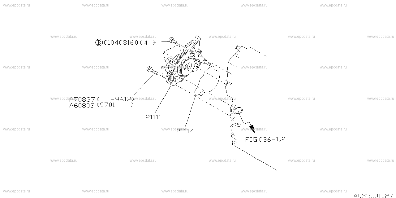 Water pump for Subaru Vivio KW3-32B, 03.1992 - 09.1995 - Amayama