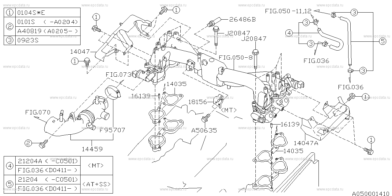 EJ205 (11.2001 - ...) Intake manifold fitting