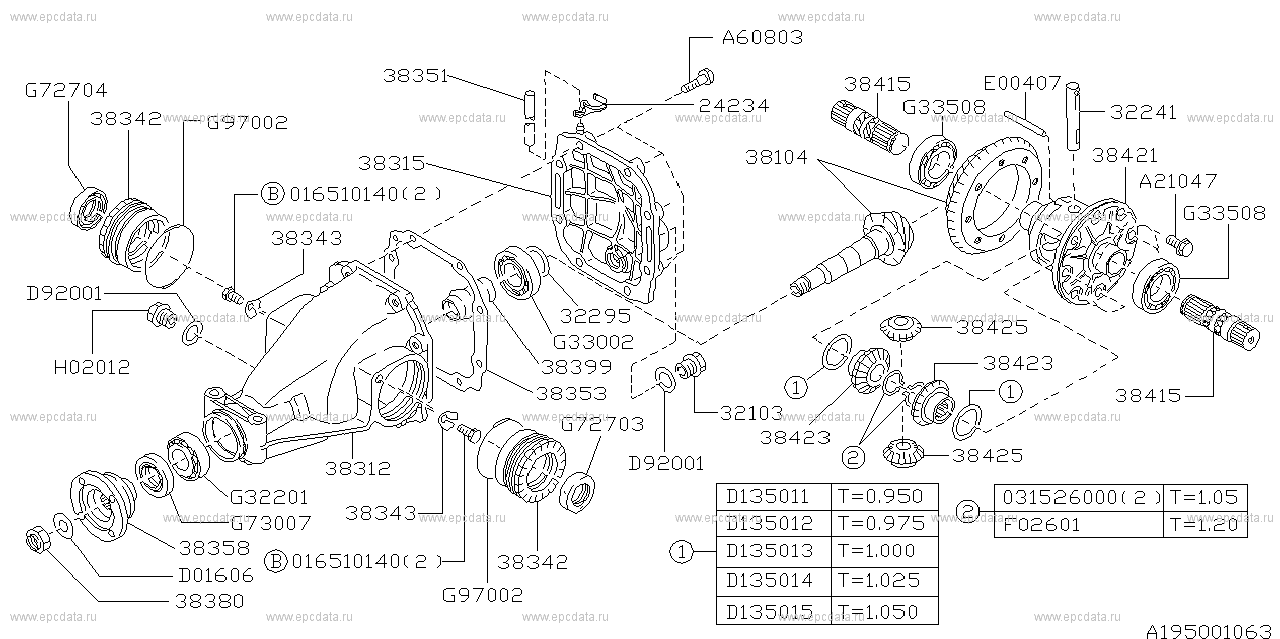 Differential (individual) for Subaru Sambar KV, 5 generation, restyling ...