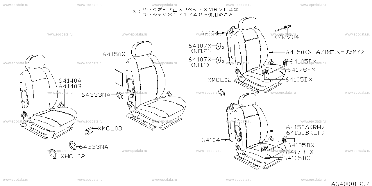 W (08.2001 - ...) Cover(back rest &cushion)